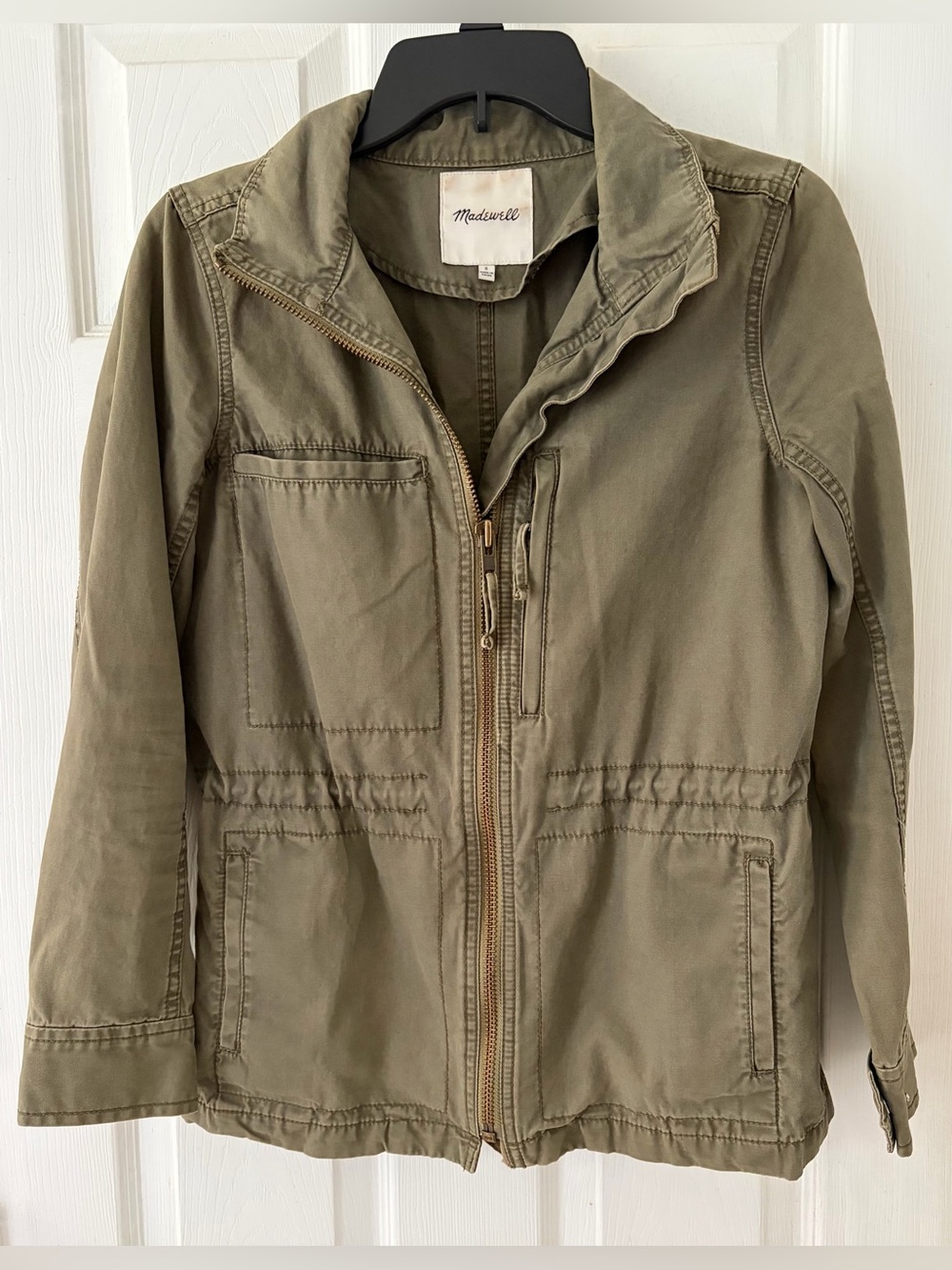 Madewell Army Green Utility Jacket with Zip Front